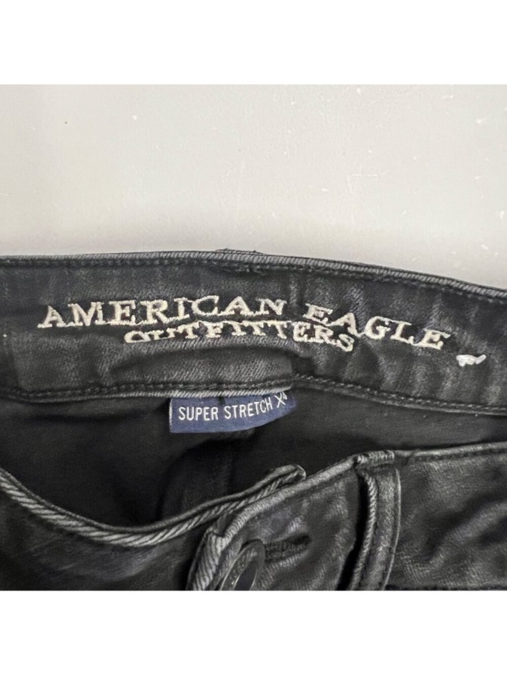 American Eagle Womens Super Low Jeggings Distressed Gray Size 0 - Picture 7 of 8